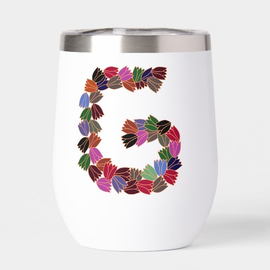 Kleurrijke tulp met opschrift "G" (Achterkant)