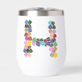 Kleurrijke tulp met opschrift "H" (Voorkant)