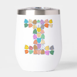 Kleurrijke tulp met opschrift "I"