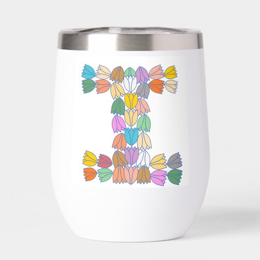 Kleurrijke tulp met opschrift "I" (Achterkant)