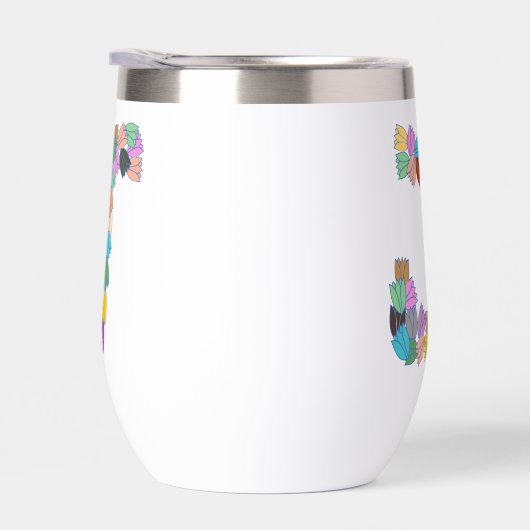 Kleurrijke tulp met opschrift "J" (Rechts)