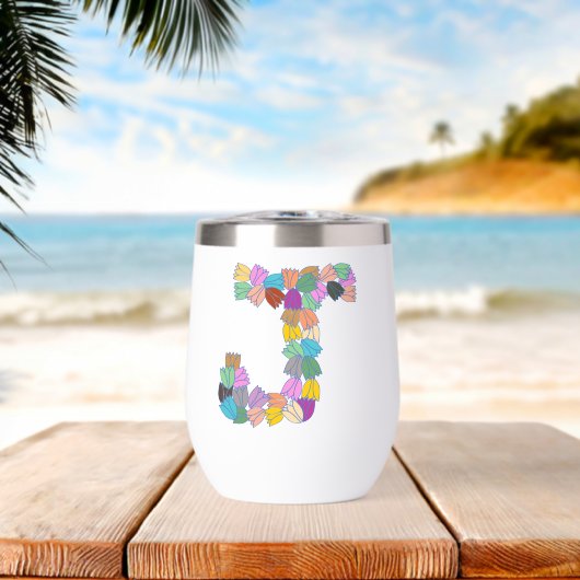 Kleurrijke tulp met opschrift "J" (Strand (Gedraaid) )