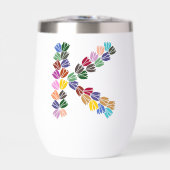 Kleurrijke tulp met opschrift "K" (Voorkant)