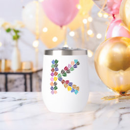 Kleurrijke tulp met opschrift "K"