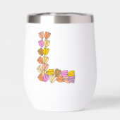 Kleurrijke tulp met opschrift "L" (Achterkant)