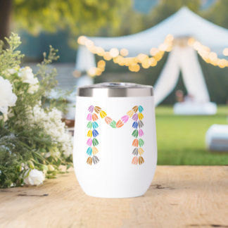 Kleurrijke tulp met opschrift "M"