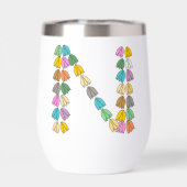 Kleurrijke tulp met opschrift "N" (Achterkant)