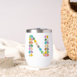 Kleurrijke tulp met opschrift "N"