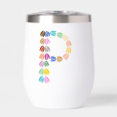 Kleurrijke tulp met opschrift "P" (Voorkant)