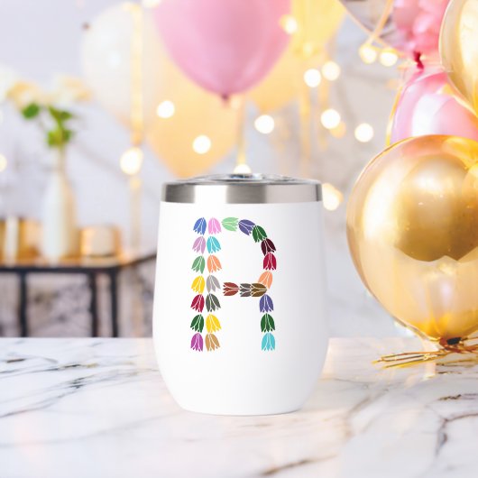 Kleurrijke tulp met opschrift "R" (Vrijgezellenfeest (Gedraaid)  )