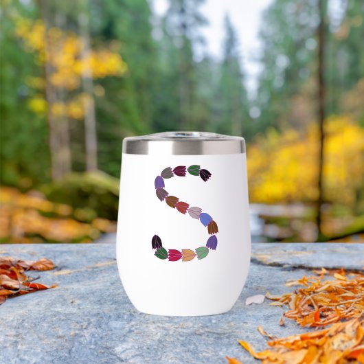 Kleurrijke tulp met opschrift "S" (Buiten (Gedraaid) )