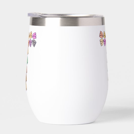 Kleurrijke tulp met opschrift "T" (Rechts)