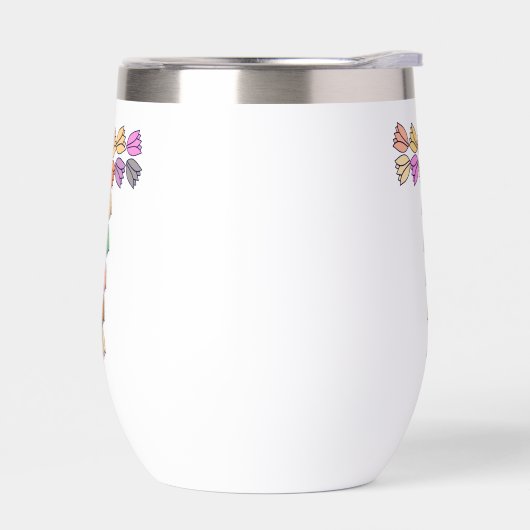 Kleurrijke tulp met opschrift "T" (Links)