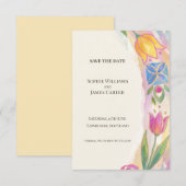 Kleurrijke Tulp Save The Date Kaart (Voorkant / Achterkant)