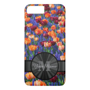 Kleurrijke Tulp veld monogrammed iPhone 8/7 Plus Hoesje
