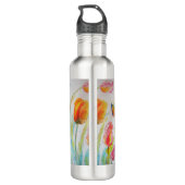 Kleurrijke Tulp Vlinder Waterverf  Waterfles (Achterkant)