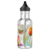 Kleurrijke Tulp Vlinder Waterverf Waterfles (Rechts)