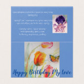 Kleurrijke Tulp Waterverf Kunst Liefde Verjaardag Kaart (Buitenkant ongevouwen)