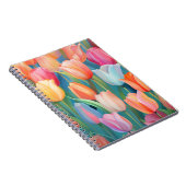 Kleurrijke Tulpen Art Patroon Notitieboek (Rechterzijde)