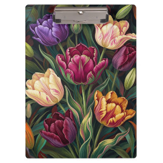 Kleurrijke Tulpen Bloemen Klembord