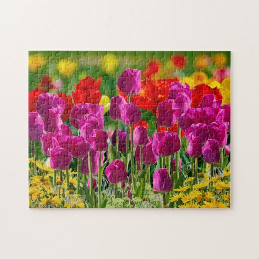 Kleurrijke Tulpen Bloementuin Legpuzzel (Horizontaal)