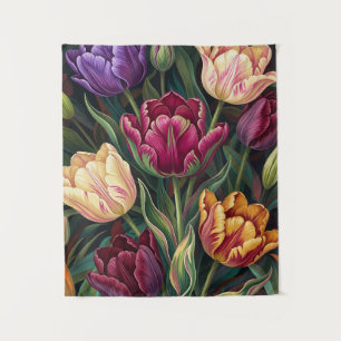 Kleurrijke Tulpen Bloemschildering Wandkleed