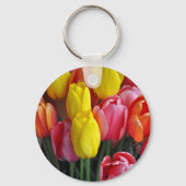 Kleurrijke tulpen bouquet sleutelhanger (Voorkant)