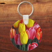 Kleurrijke tulpen bouquet sleutelhanger (Voorkant)