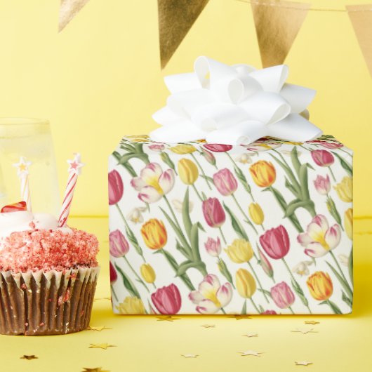 Kleurrijke tulpen cadeaupapier (Verjaardagsfeest)