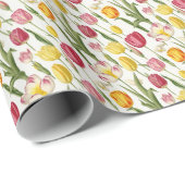 Kleurrijke tulpen cadeaupapier (Rol Hoek)