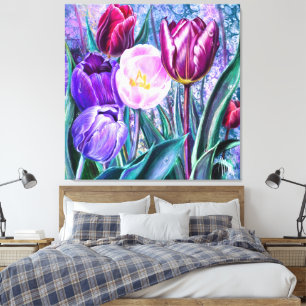 Kleurrijke Tulpen Canvasprint Canvas Afdruk