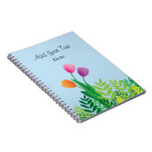 Kleurrijke Tulpen en groene groenten Notitieboek (Rechterzijde)