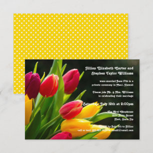 Kleurrijke Tulpen Foto -3x5Wedding Aankondiging
