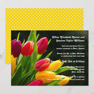 Kleurrijke Tulpen Foto - Huwelijksaankondiging Kaart