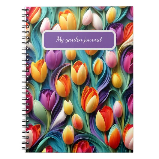 Kleurrijke tulpen Garden Journal Notitieboek (Voorkant)