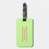 Kleurrijke Tulpen, groene groenten en monogram Bagagelabel (Achterkant verticaal)