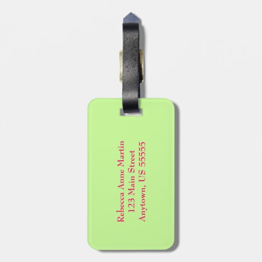 Kleurrijke Tulpen, groene groenten en monogram Bagagelabel (Achterkant verticaal)