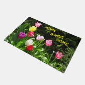 Kleurrijke Tulpen HOME SCHAKELAAR THUIS Doordrukkl Deurmat (Schuin)