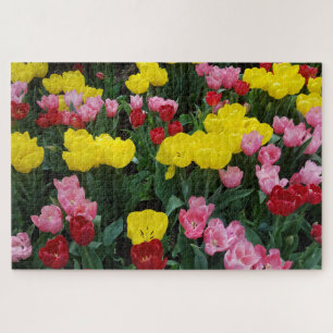 Kleurrijke Tulpen in de tuin Legpuzzel