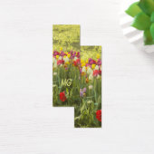 Kleurrijke tulpen in een parkje met Initialen Mini Visitekaartjes (Bureau)