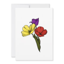 Kleurrijke tulpen in geel Paarse en rood