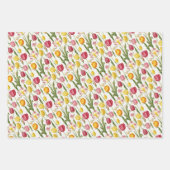 Kleurrijke  tulpen inpakpapier vel (Voorkant)