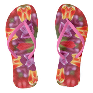 Kleurrijke Tulpen Kaleidoscoop Teenslippers