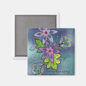 Kleurrijke Tulpen Magneet (vierkant) (Voorkant / Achterkant)