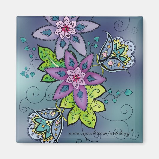 Kleurrijke Tulpen Magneet (vierkant) (Voorkant)