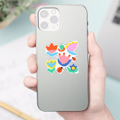 Kleurrijke tulpen met lieveheersbeestjes sticker (Telefoon)