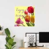 Kleurrijke Tulpen met prijsopgave Poster (Thuiskantoor)