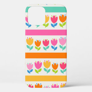 Kleurrijke tulpen met schattige hand, naadloos pat Case-Mate iPhone case