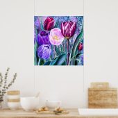 Kleurrijke Tulpen Poster (Keuken)