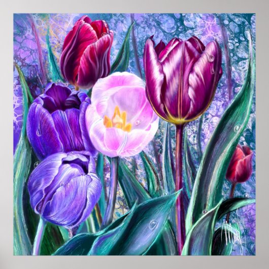 Kleurrijke Tulpen Poster (Voorkant)